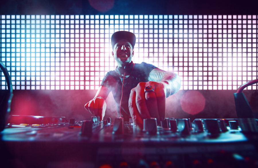 A DJ in a club at New York nightclub 