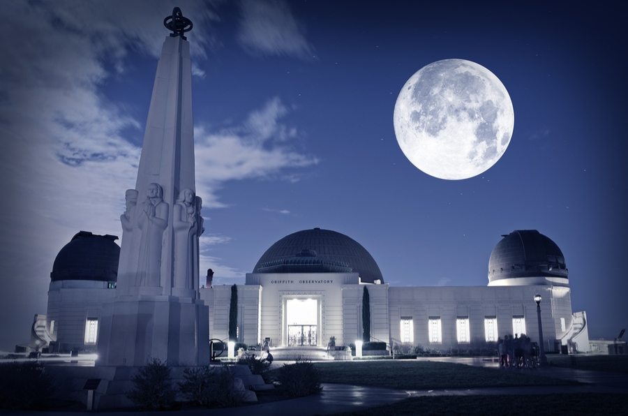 Famous Los Angeles Observatory - Griffith Observatory. Science Photography Collection. Griffith Observatory Los Angeles, California USA