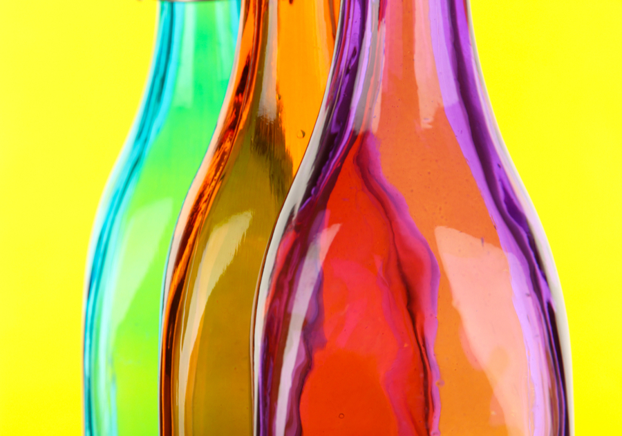 Colorful bottles making in california los angeles